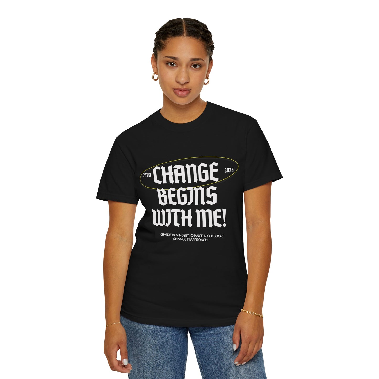 Change Begins with Me Unisex T-shirt-Mental Well-Being T-shirt-Positive Affirmation Shirt-Wellness Clothing-Uplifting Message Shirt-Unisex Inspirational Tee-Mental Well-Being Support