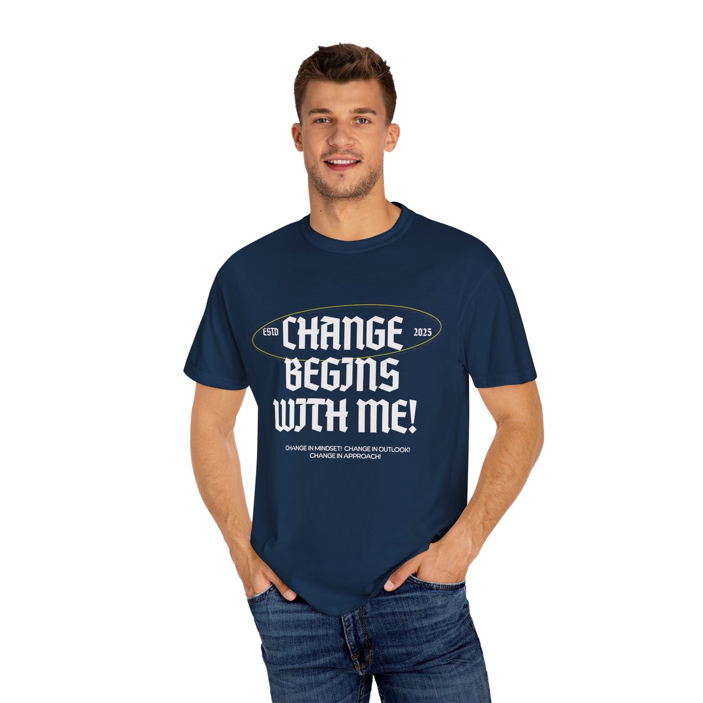 Change Begins with Me Unisex T-shirt-Mental Well-Being T-shirt-Positive Affirmation Shirt-Wellness Clothing-Uplifting Message Shirt-Unisex Inspirational Tee-Mental Well-Being Support