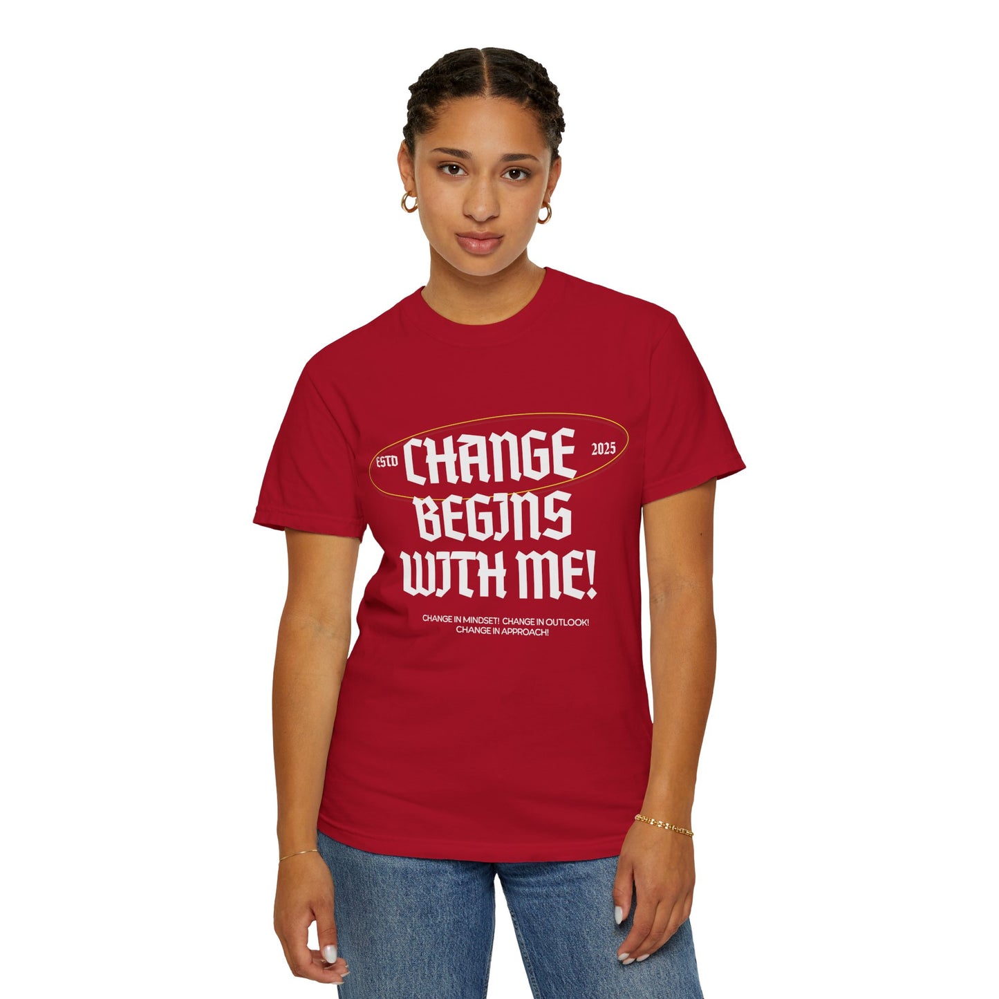 Change Begins with Me Unisex T-shirt-Mental Well-Being T-shirt-Positive Affirmation Shirt-Wellness Clothing-Uplifting Message Shirt-Unisex Inspirational Tee-Mental Well-Being Support